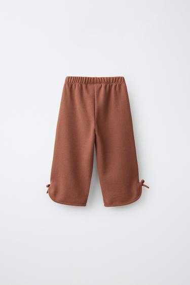 SOFT TOUCH CULOTTE PANTS WITH BOWS — Caramel 2