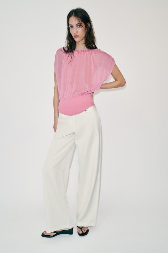 COMBINATION GEORGETTE TOP from Zara - $35.90