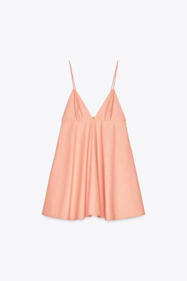 SHORT STRAPPY DRESS - Orange by Zara