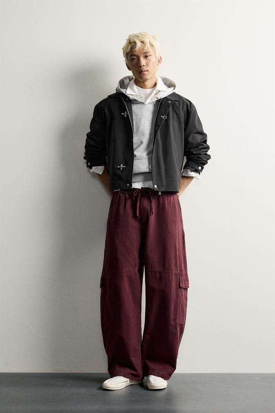 METAL FROG FASTENING CROPPED FIT JACKET - Black by Zara - Image 0