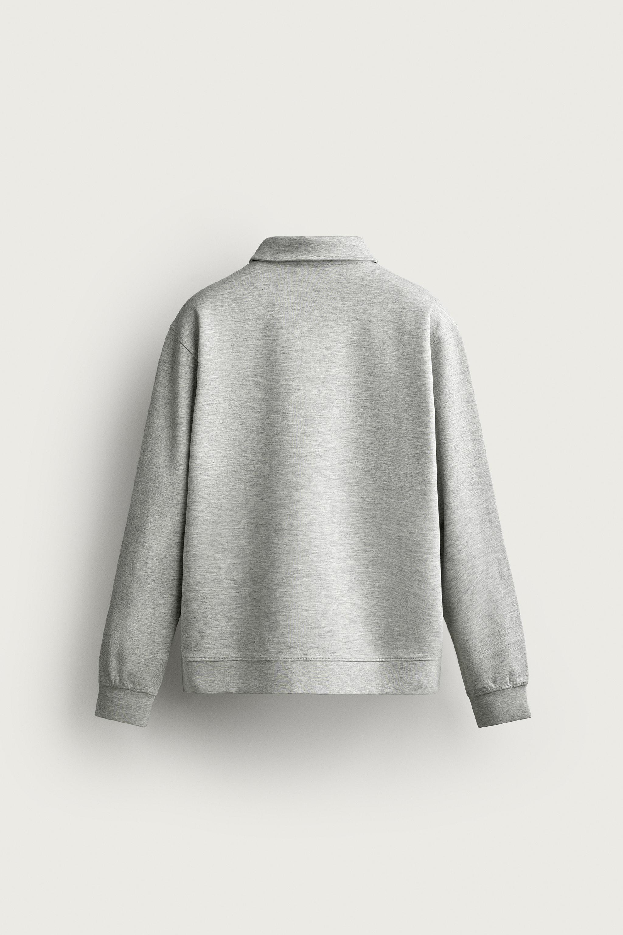 Мужские худи Zara INTERLOCK ZIP POLO SWEATSHIRT — фото 7