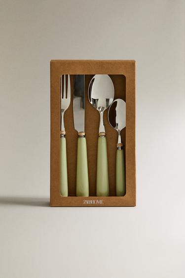 4-PIECE CUTLERY SET WITH CERAMIC HANDLE - GREEN by Zara - Image 3