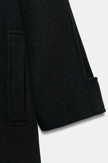 OVERSIZED COAT WITH CONTRAST CUFF - Black by Zara