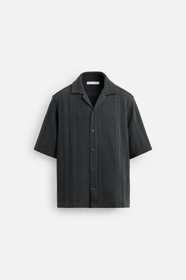 TEXTURED RELAXED FIT SHIRT - Anthracite grey by Zara - Image 0