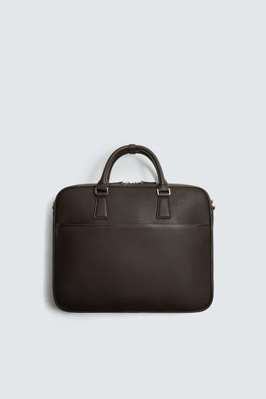 Zara TEXTURED BRIEFCASE - Brown