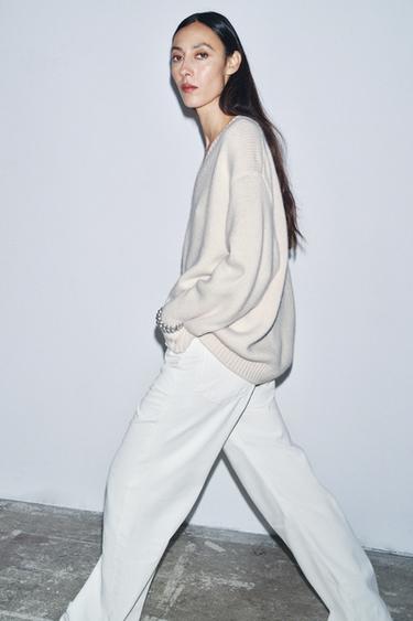 PULL OVERSIZE LAINE ET CACHEMIRE - Écru de Zara - Image 3