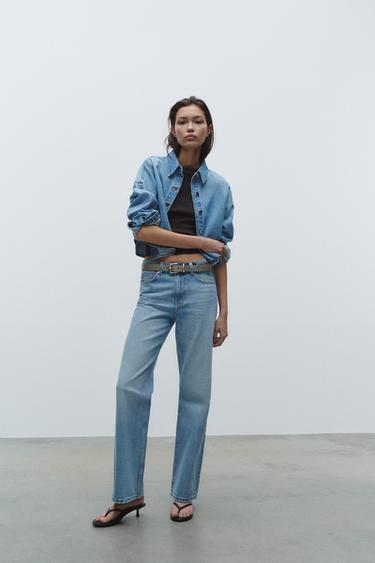 JEANS Z1975 STRAIGHT HIGH WAIST LONG LENGTH - Light blue by Zara - Image 0