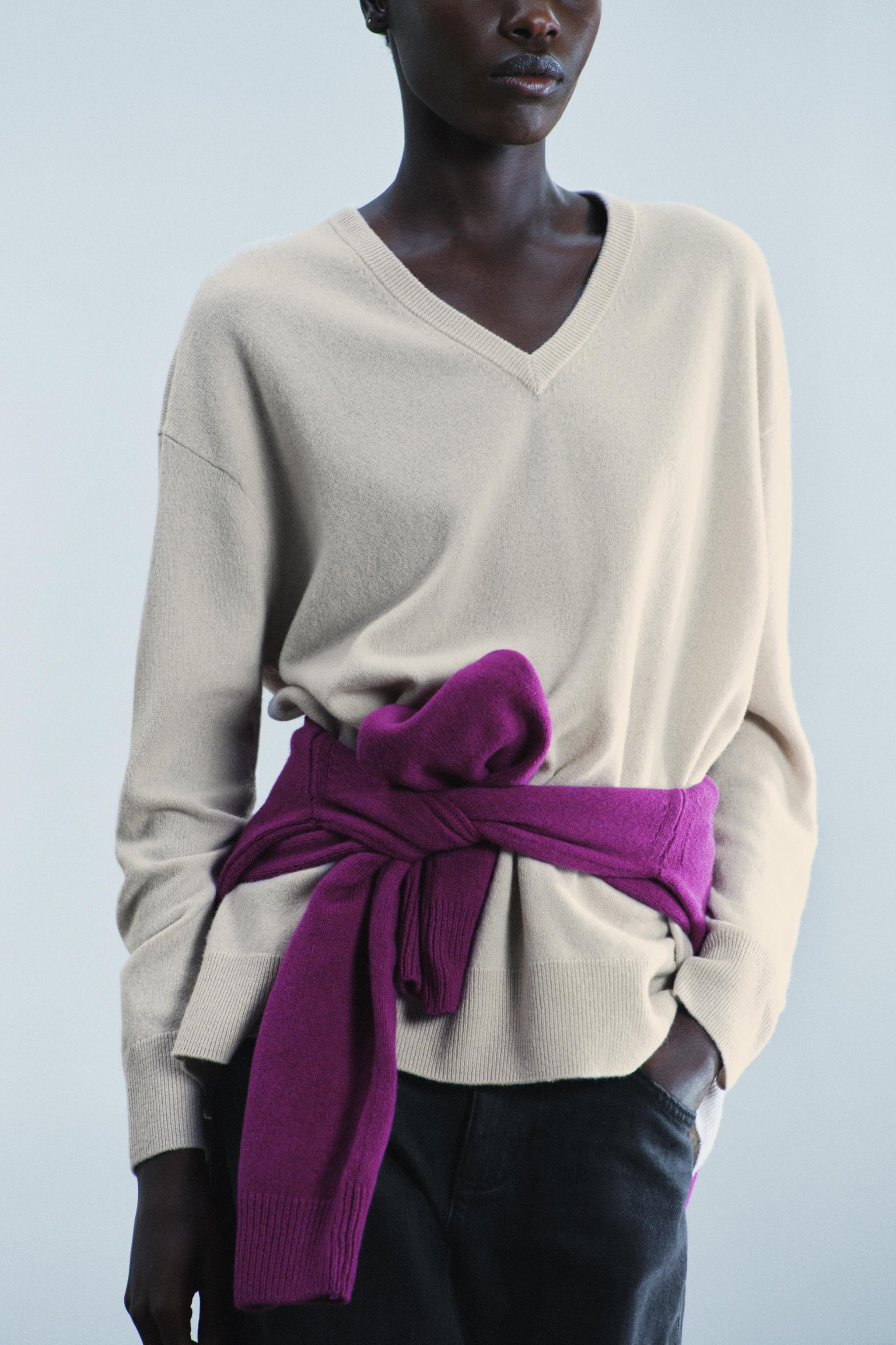 PULL OVERSIZE 100 % LAINE COL EN V