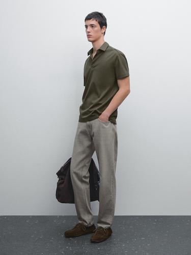 Polo manga corta estructura - Musgo de Zara