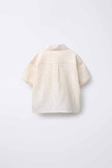 CHECK TEXTURED SHIRT - Ecru by Zara - Image 1