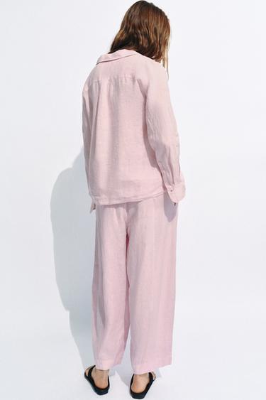 CHEMISE LIN POCHE ZW COLLECTION - Mauve clair de Zara - Image 2