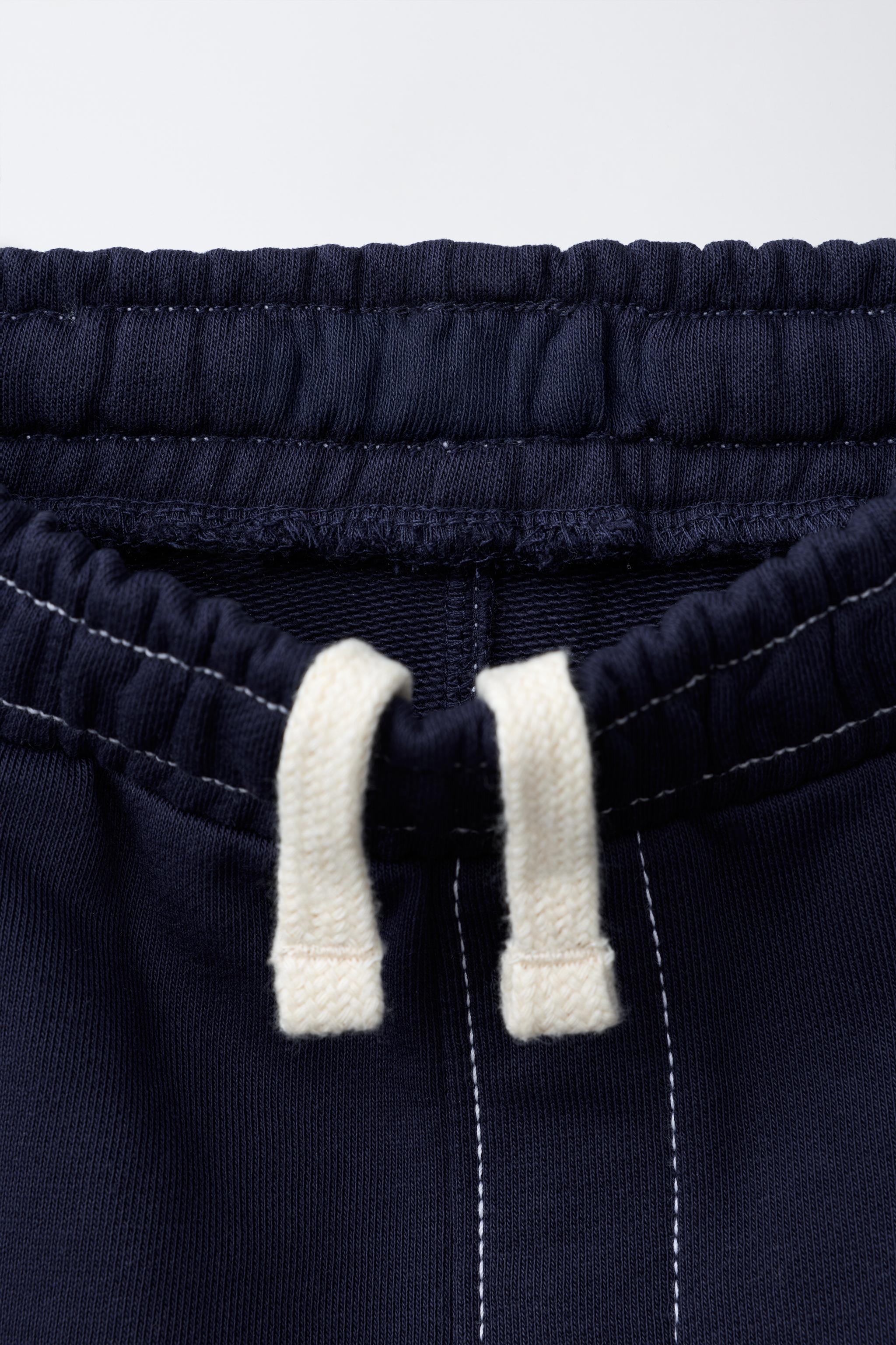 TOPSTITCH PLUSH SWEATSHIRT AND PANTS SET - Navy blue | ZARA United