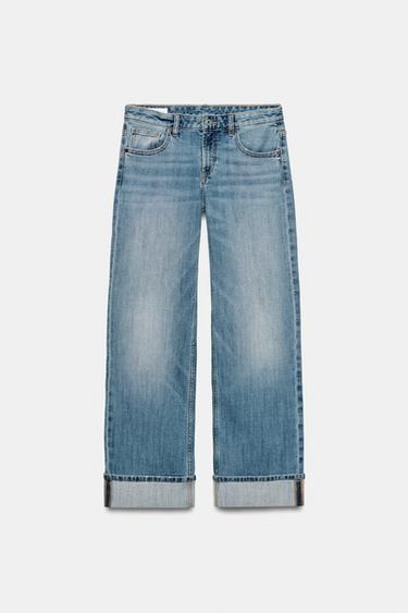TRF LOW-RISE LOOSE FOLDED JEANS - Blue by Zara - Image 6