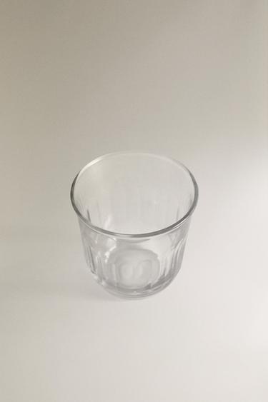 VERTICAL RAISED DESIGN GLASS TUMBLER - Transparent by Zara - Image 1