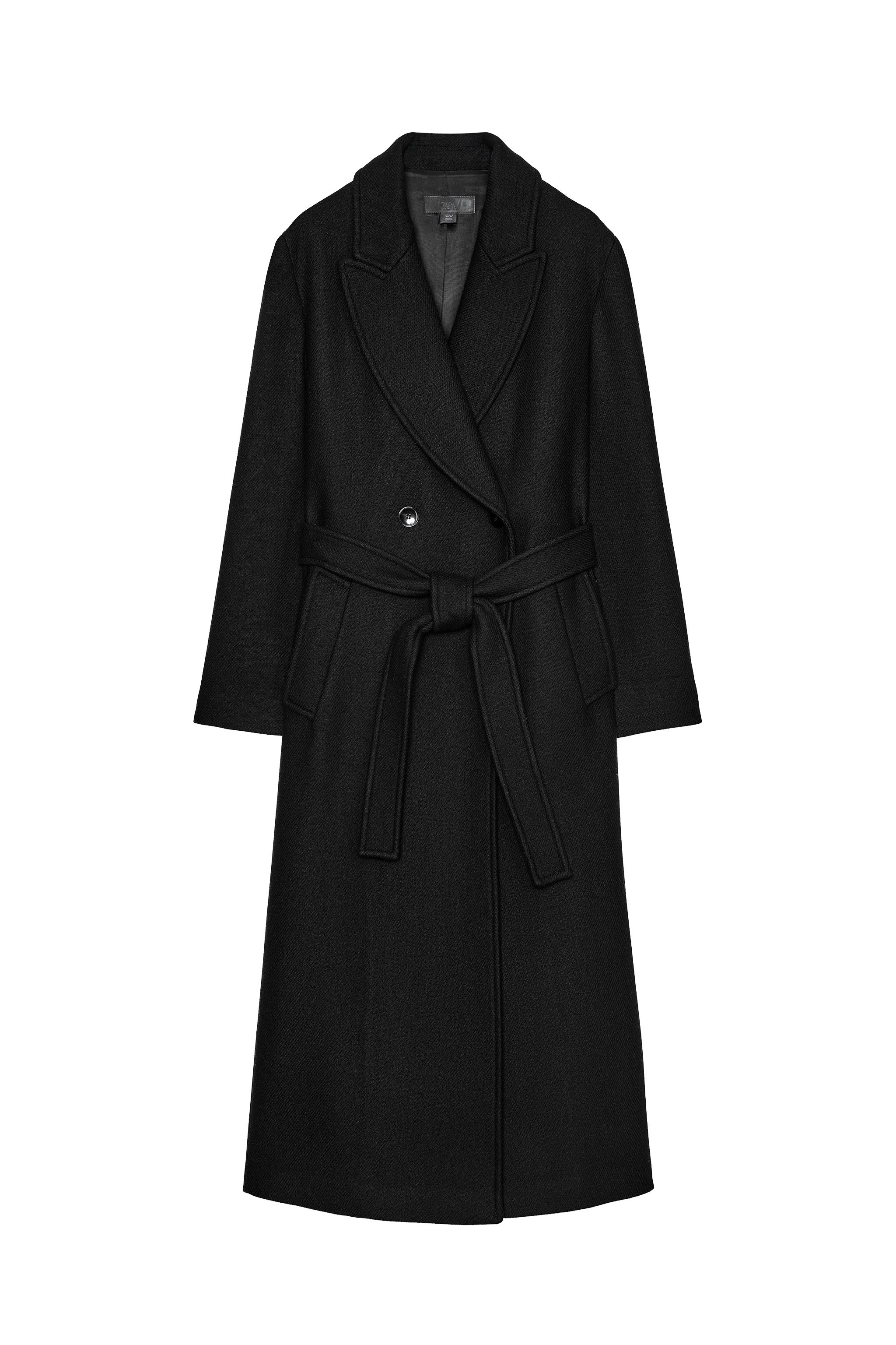 LONG BELTED WOOL COAT - Black | ZARA United States LONG BELTED WOOL COAT - Black | ZARA United States