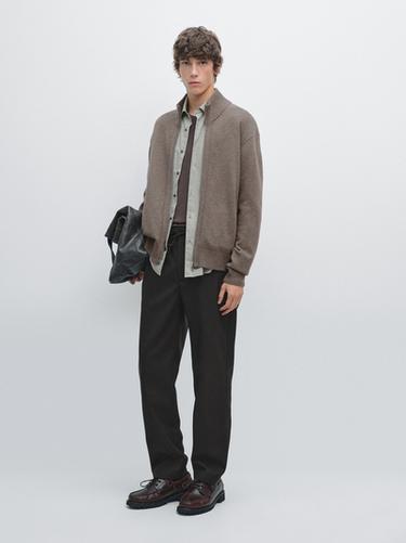 Cardigan en laine mélangée à fermeture Éclair - Chasse de Zara
