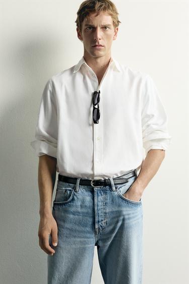 CEINTURE CINTRÉE EN CUIR - Noir de Zara - Image 0