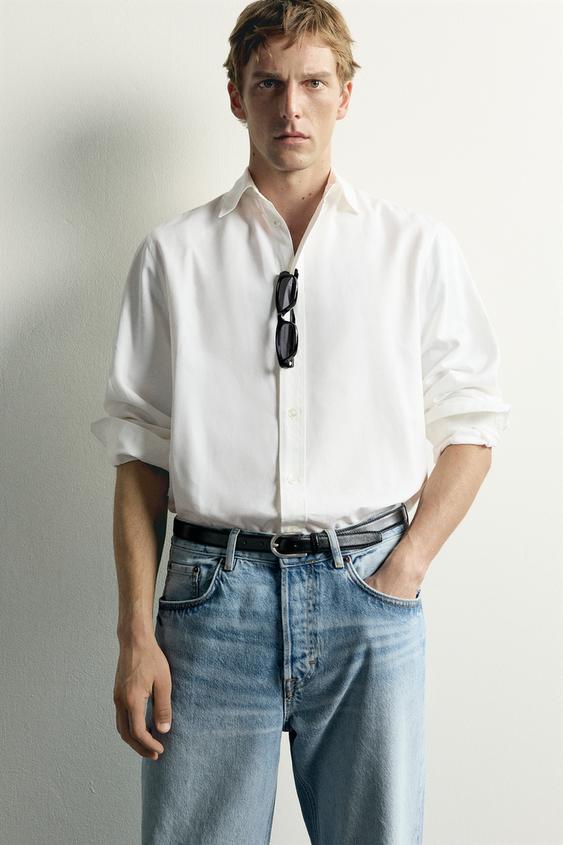 CEINTURE CINTRÉE EN CUIR - Noir de Zara - Image 0
