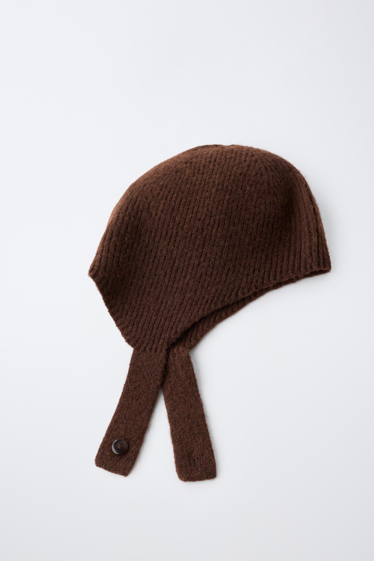 Детские головные уборы Zara Knit Bonnet, цвет: Коричневый — фото 2
