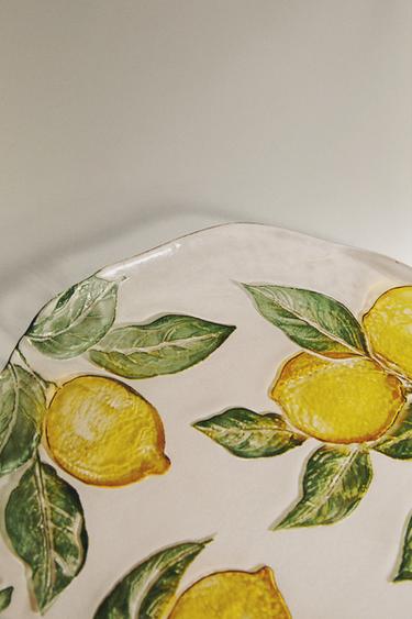 GLASS SERVICE PLATE WITH LEMONS -  by Zara - Image 4