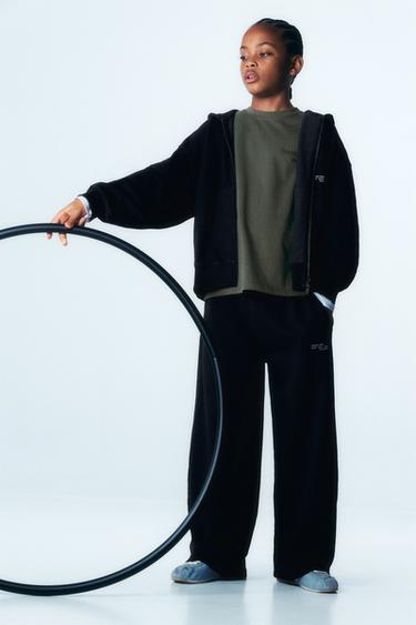 GARMENT DYE BARREL PLUSH TROUSERS - Mid-grey by Zara