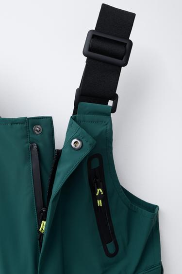 WATER-RESISTANT AND WINDPROOF LONG DUNGAREES RECCO® SYSTEM SKI COLLECTION - Green by Zara - Image 2