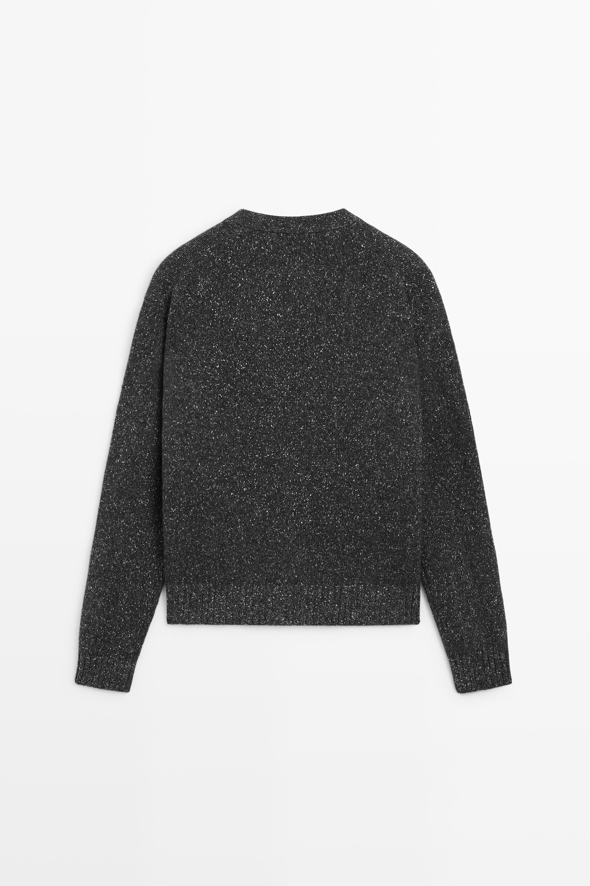 Cardigan en maille chinée laine et cachemire