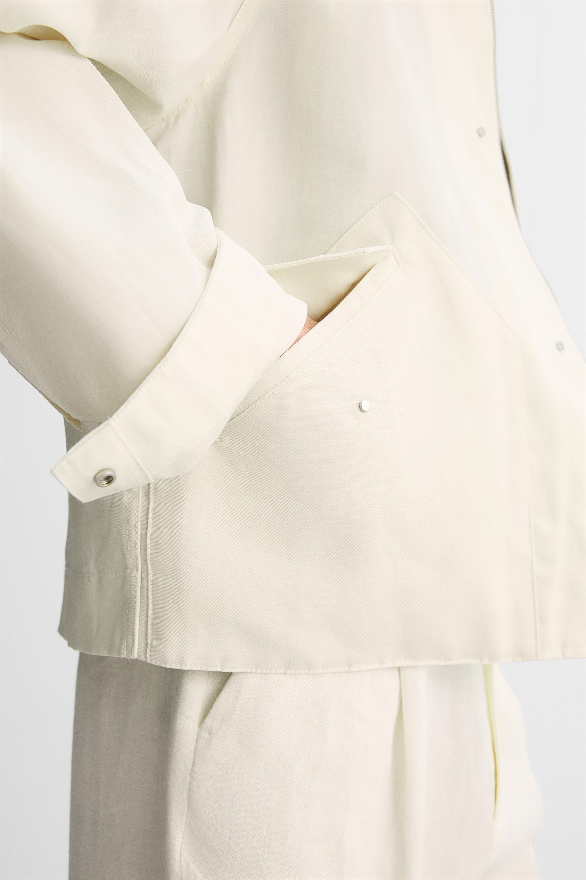 LIMITED EDITION COTTON-LINEN JACKET - Oyster-white | ZARA