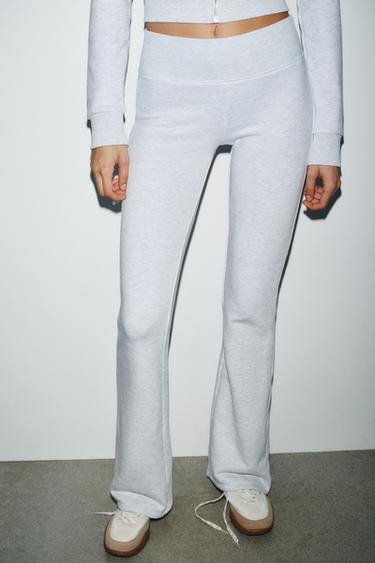 PANTALON MOLLETON ÉVASÉ - Gris chiné de Zara - Image 1