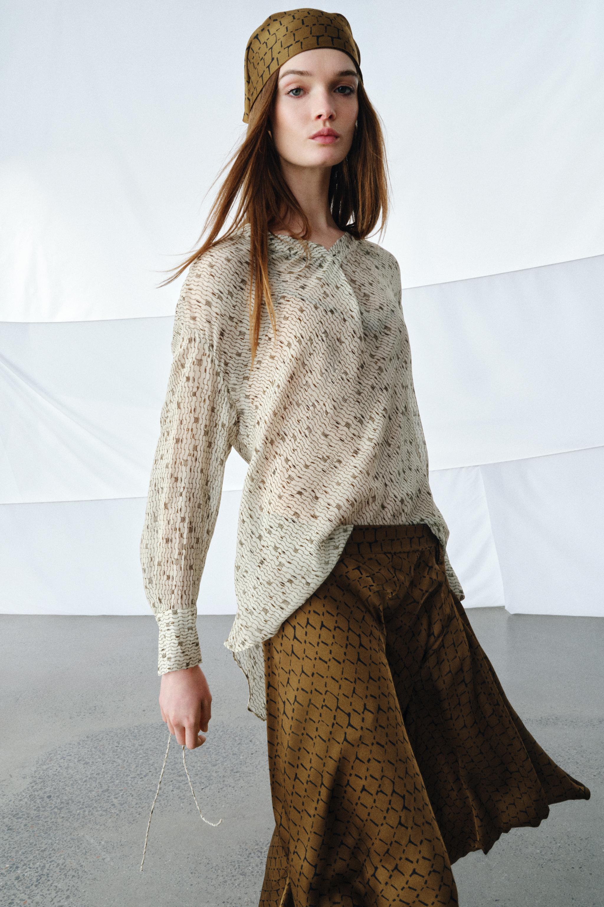ZW COLLECTION PRINTED FLOWY SHIRT
