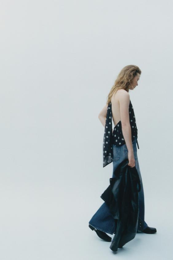 POLKA DOT HALTER TOP