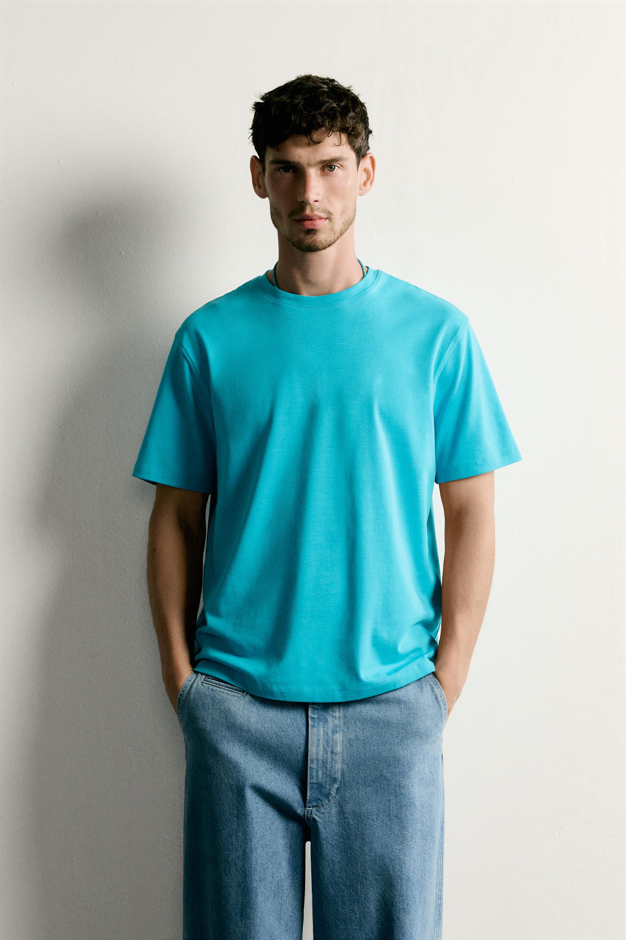 SHORT SLEEVE MEDIUM WEIGHT T-SHIRT — Mid-turquoise