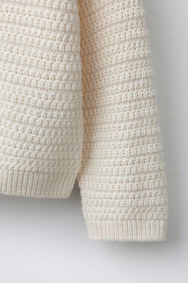 PULL POLO STRUCTURÉ - Écru de Zara - Image 3