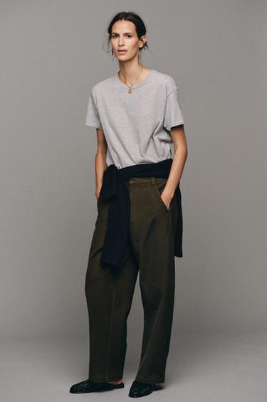 BARREL PANTS — Dark khaki 1