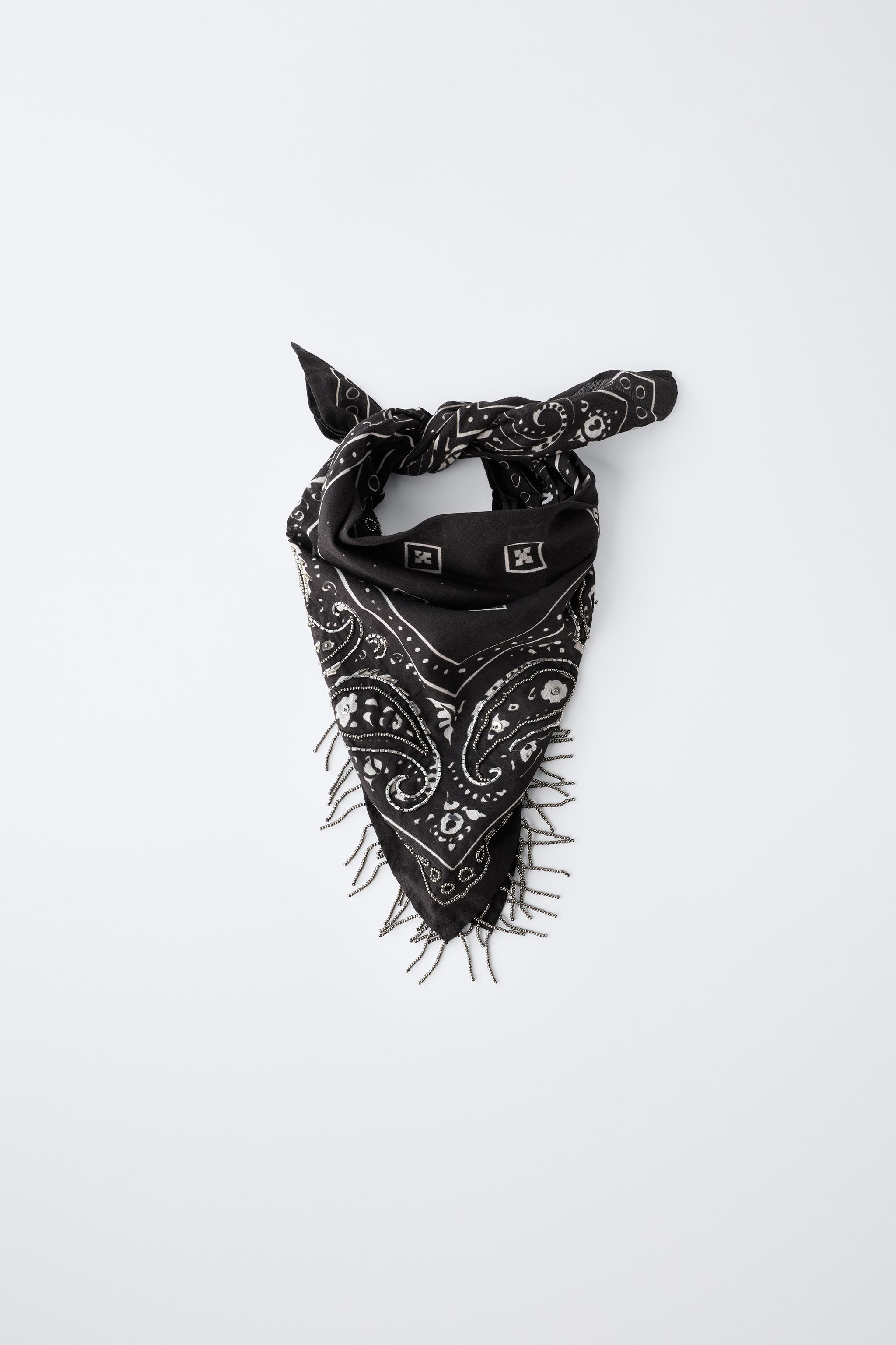 Детские аксессуары Zara PAISLEY BEADED FRINGE BANDANA