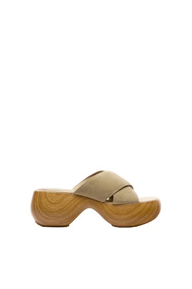 SPLIT SUEDE SANDALS
