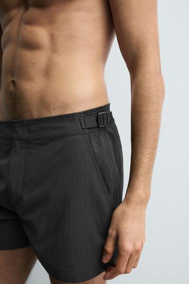 MID-STRUCTURE SWIMMING TRUNKS - Black by Zara - Image 5