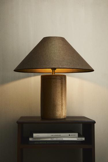 LÁMPARA MESA BASE GRES - Chocolate de Zara