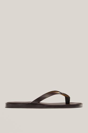 Zara Nappa sandals with toe divider - Limited Edition - Brown