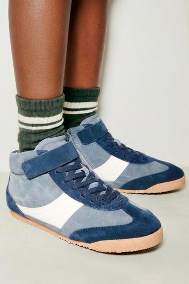 Zara BOXING STYLE HIGH-TOP SNEAKERS - Blue
