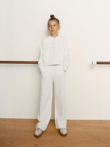 WIDE-LEG TROUSERS WITH MODAL - Ecru by Zara