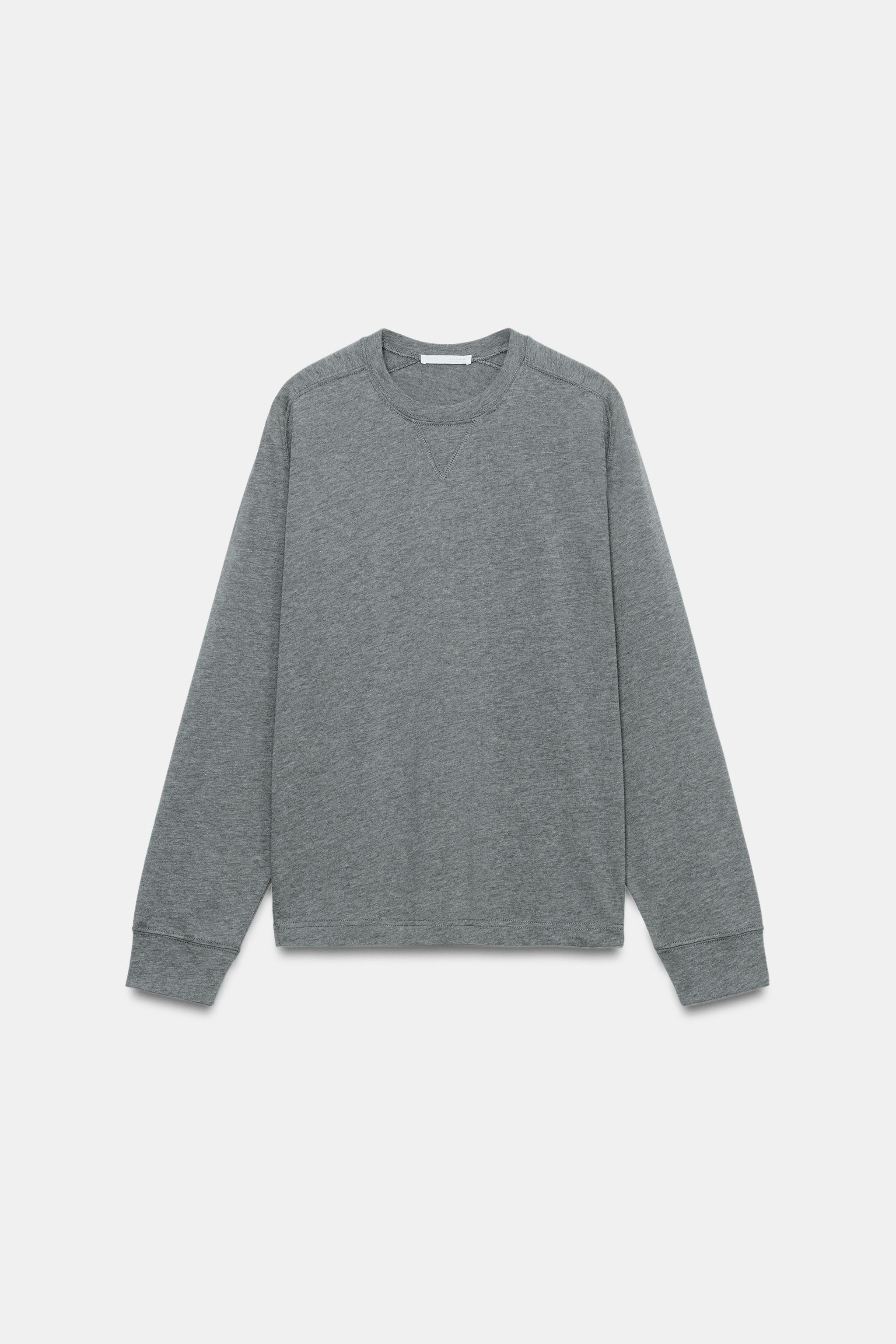 クルーネックスウェットシャツ - グレーマール | ZARA Japan / 日本