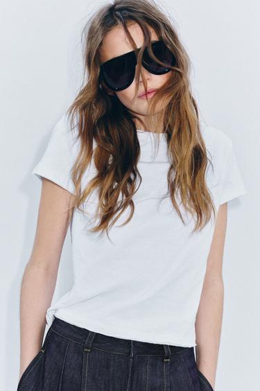 RUSTIC COTTON T-SHIRT - White by Zara - Image 1