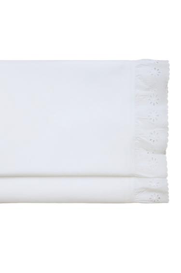 RUFFLED COTTON FLAT SHEET - White by Zara