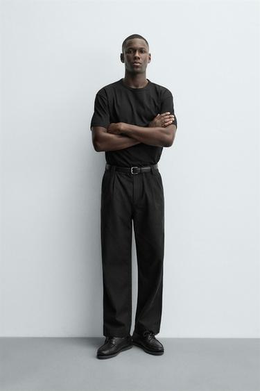 HEAVYWEIGHT BASIC BINDING T-SHIRT - Black by Zara