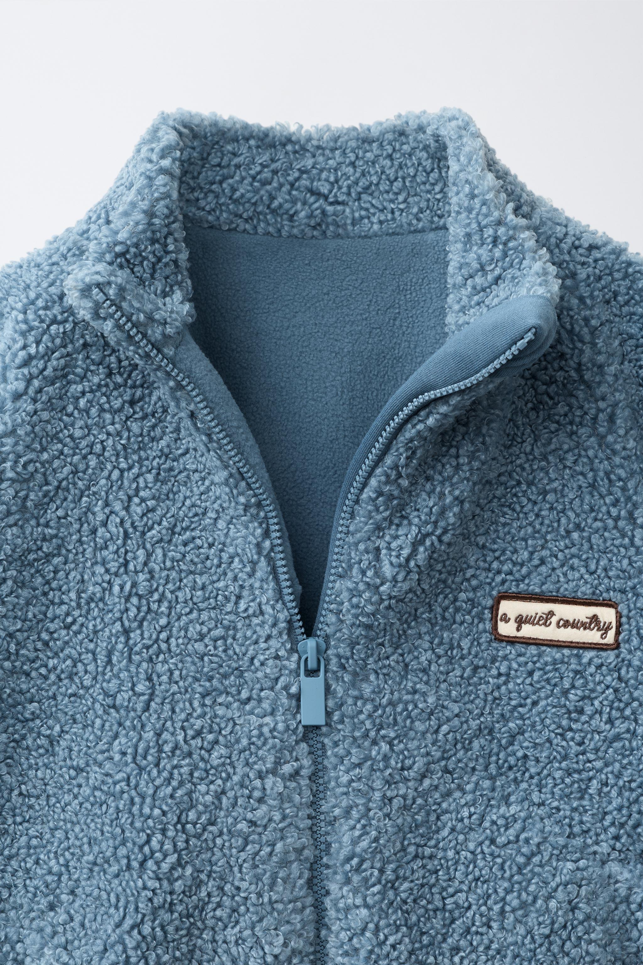 FAUX SHEARLING EMBROIDERED JACKET
