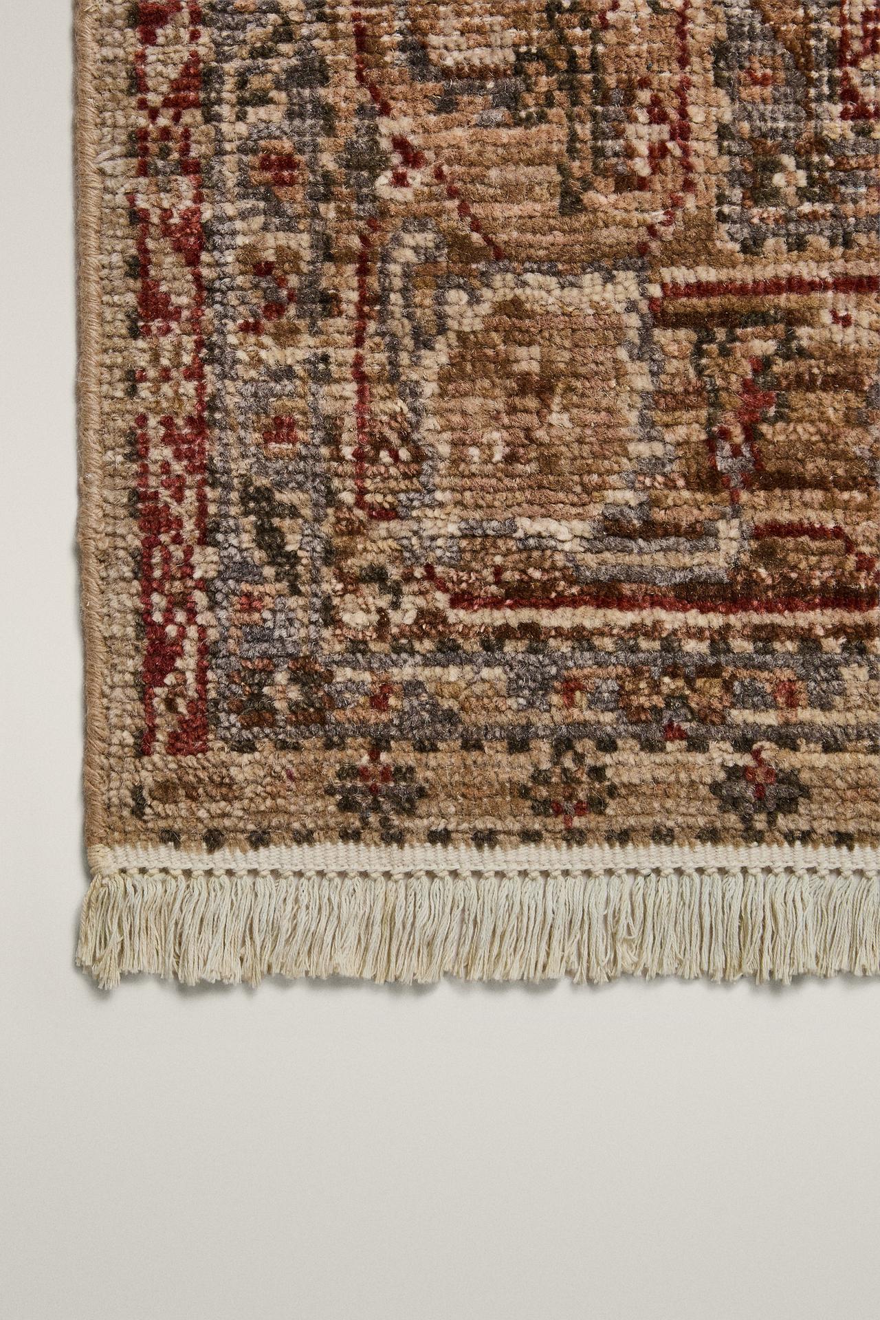 GEOMETRIC PRINT WOOL RUG — Multicoloured