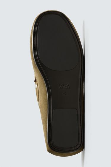 LEATHER LOAFERS - Sand Brown by Zara - Image 6