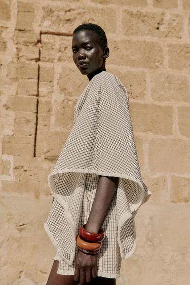GILET EFFRANGÉ À CARREAUX - Écru de Zara - Image 2