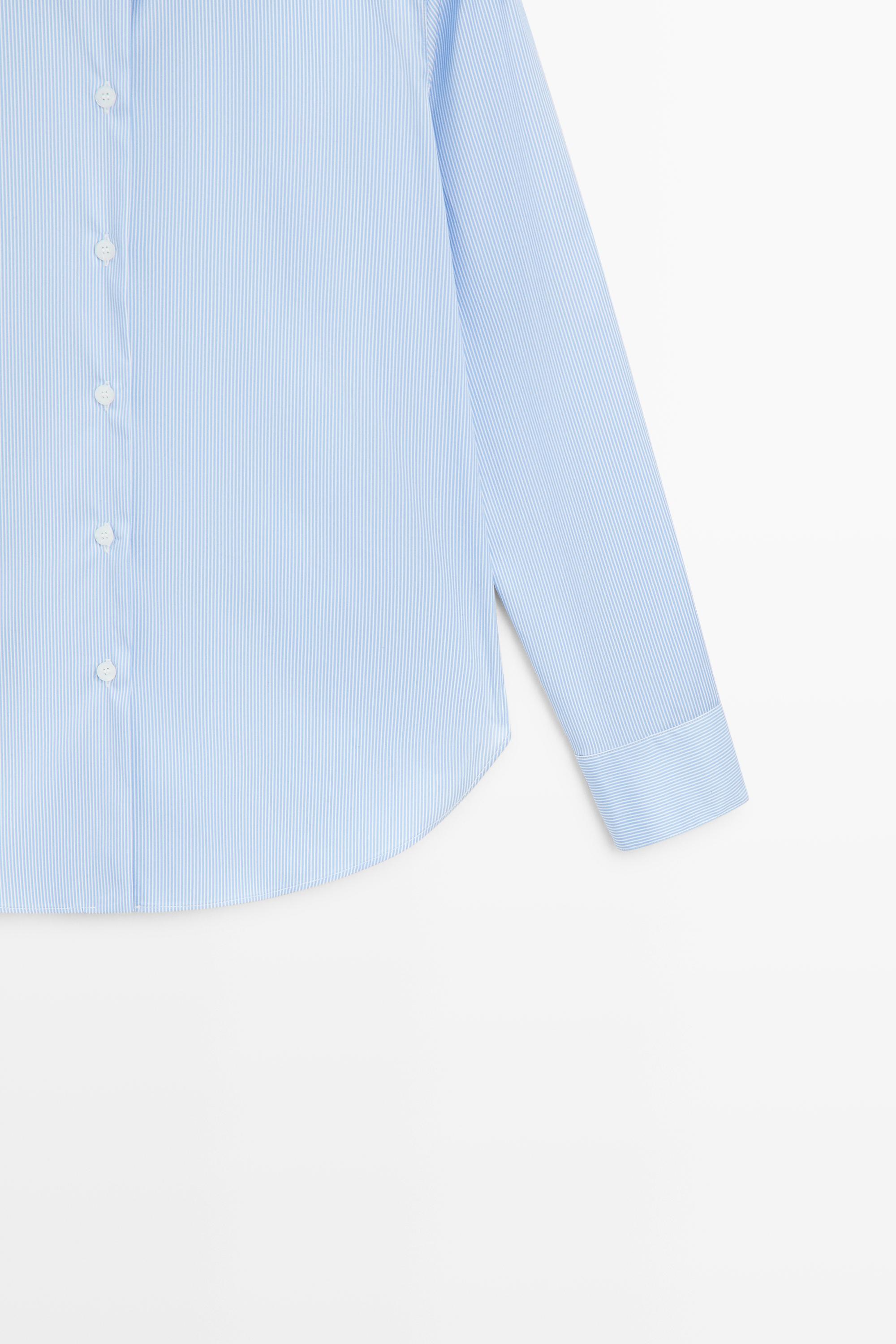 Striped stretch poplin shirt